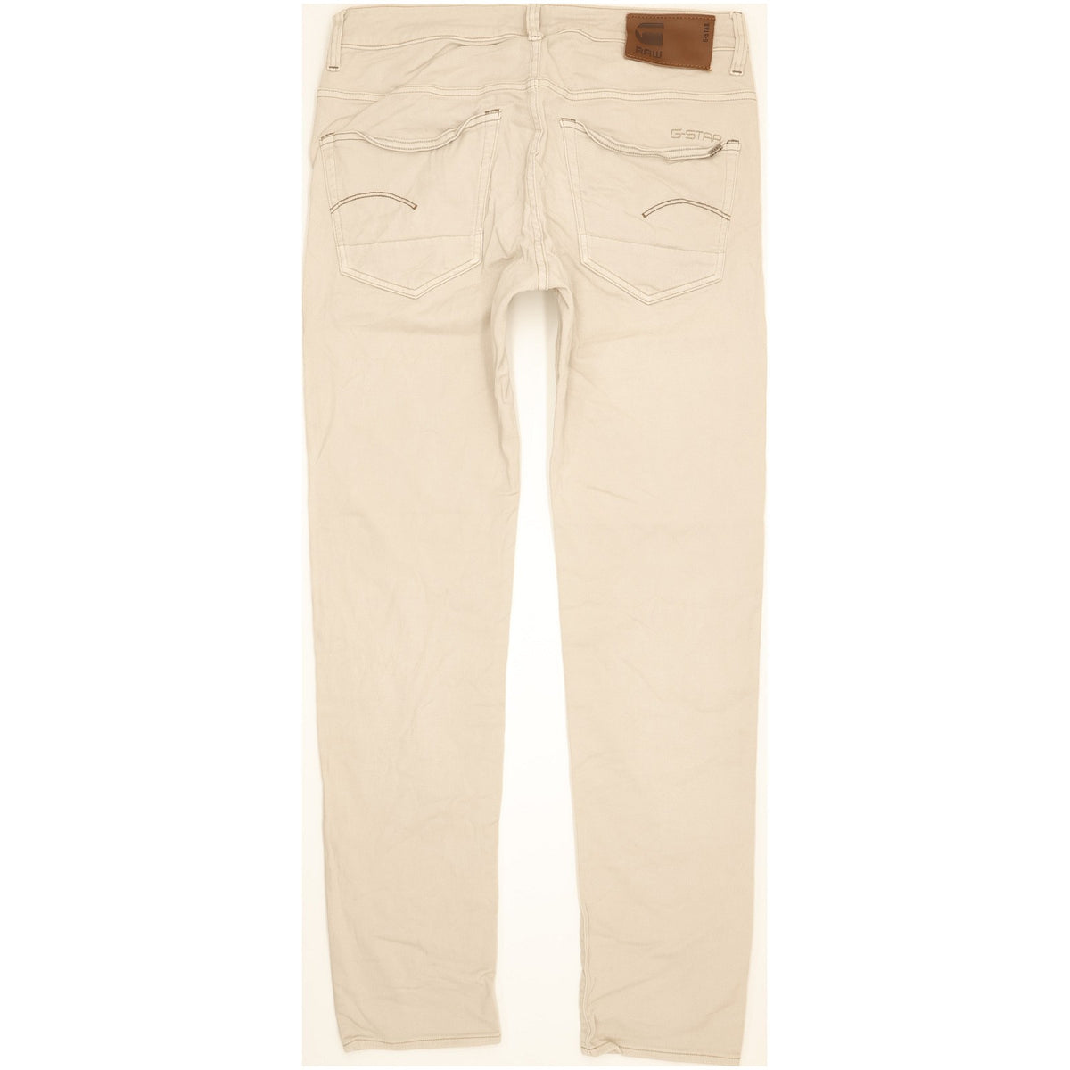 G-Star 3301 Men Beige Straight Slim Stretch Jeans W34 L33
