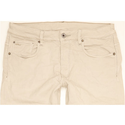 G-Star 3301 Men Beige Straight Slim Stretch Jeans W34 L33