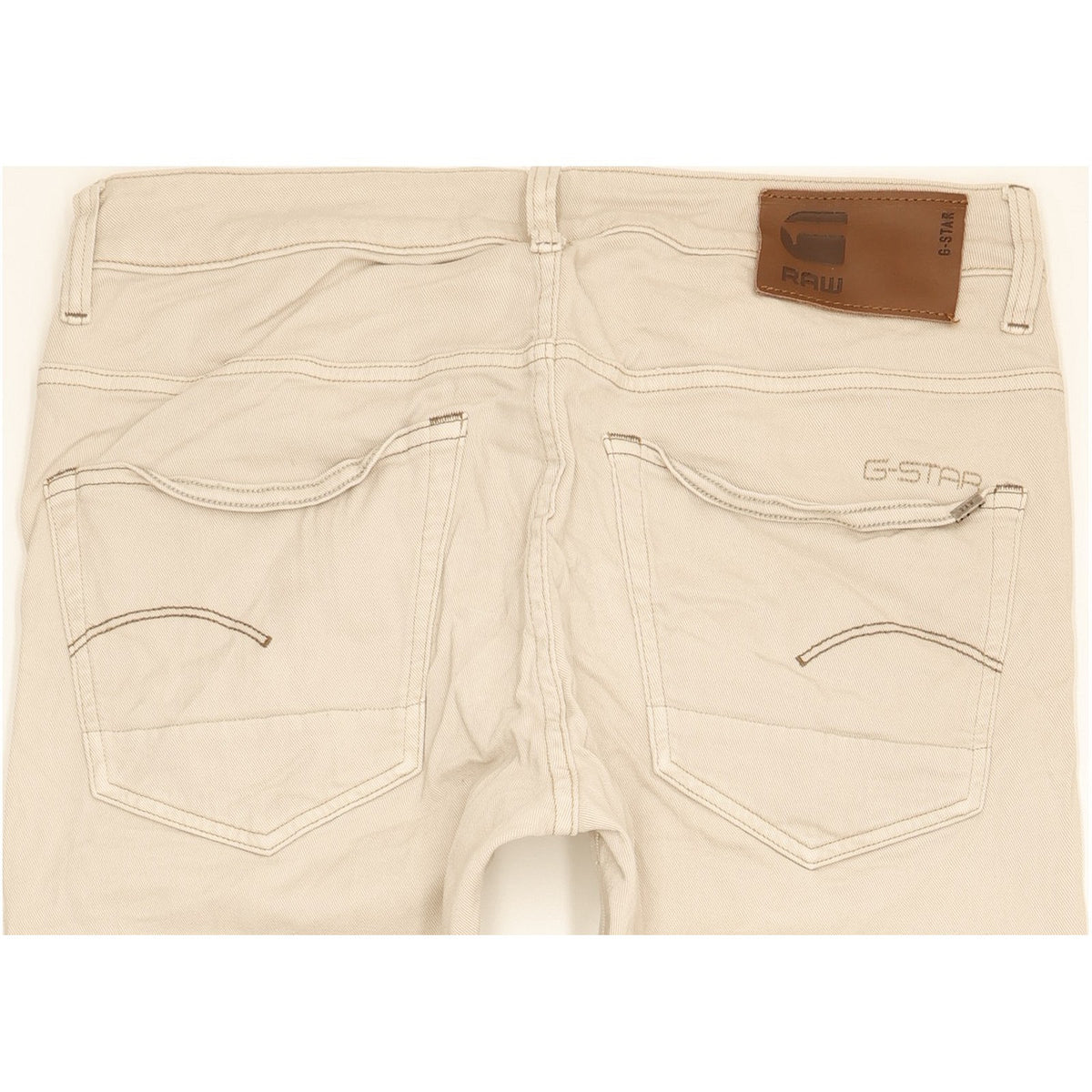 G-Star 3301 Men Beige Straight Slim Stretch Jeans W34 L33