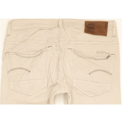 G-Star 3301 Men Beige Straight Slim Stretch Jeans W34 L33