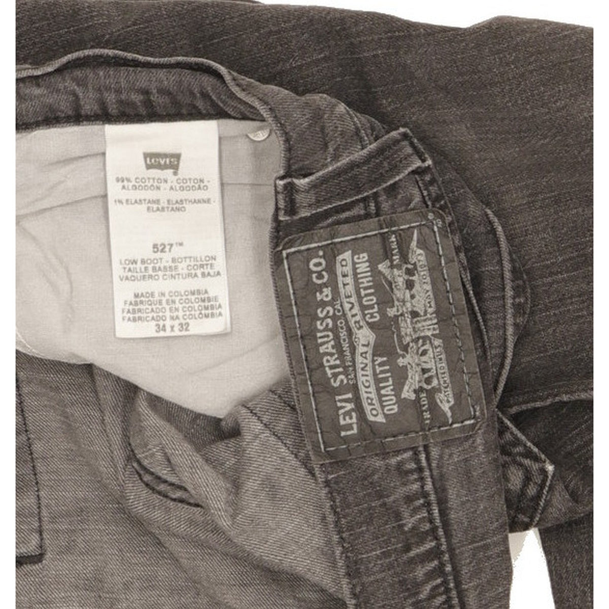 Levi's 527 Men Grey Bootcut Slim Stretch Jeans W34 L32