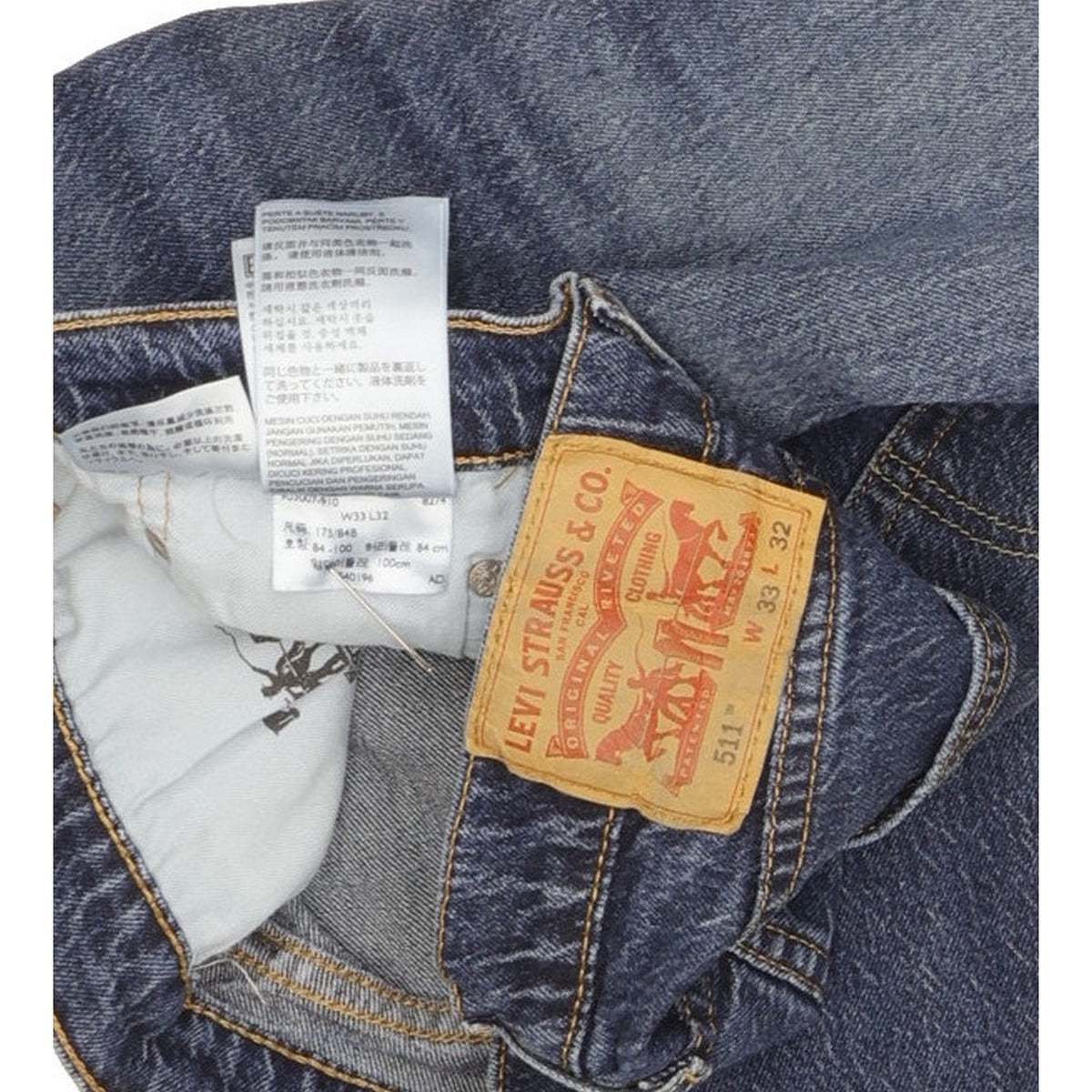 Levi's 511 Men Blue Straight Slim Stretch Jeans W33 L31