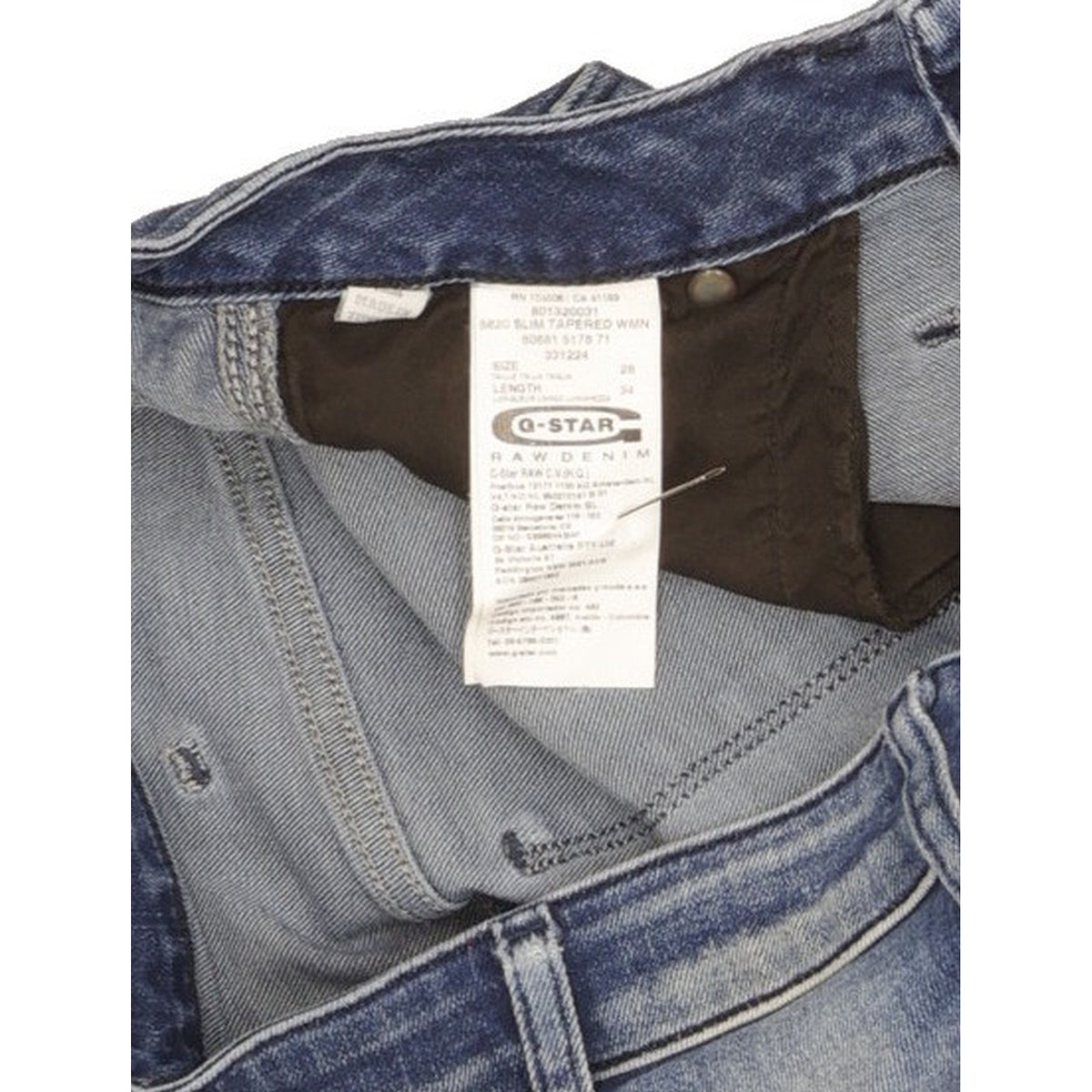 G-Star 5620 Women Blue Tapered Slim Stretch Jeans W28 L34