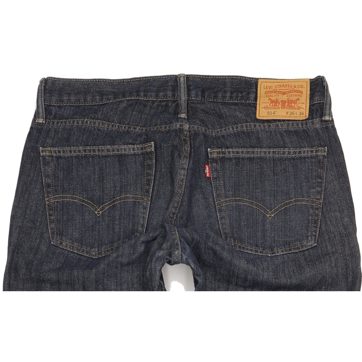 Levi's 514 Men Navy Straight Slim Jeans W36 L35