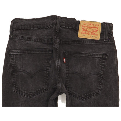 Levi's 514 Men Black Straight Slim Stretch Jeans W30 L29