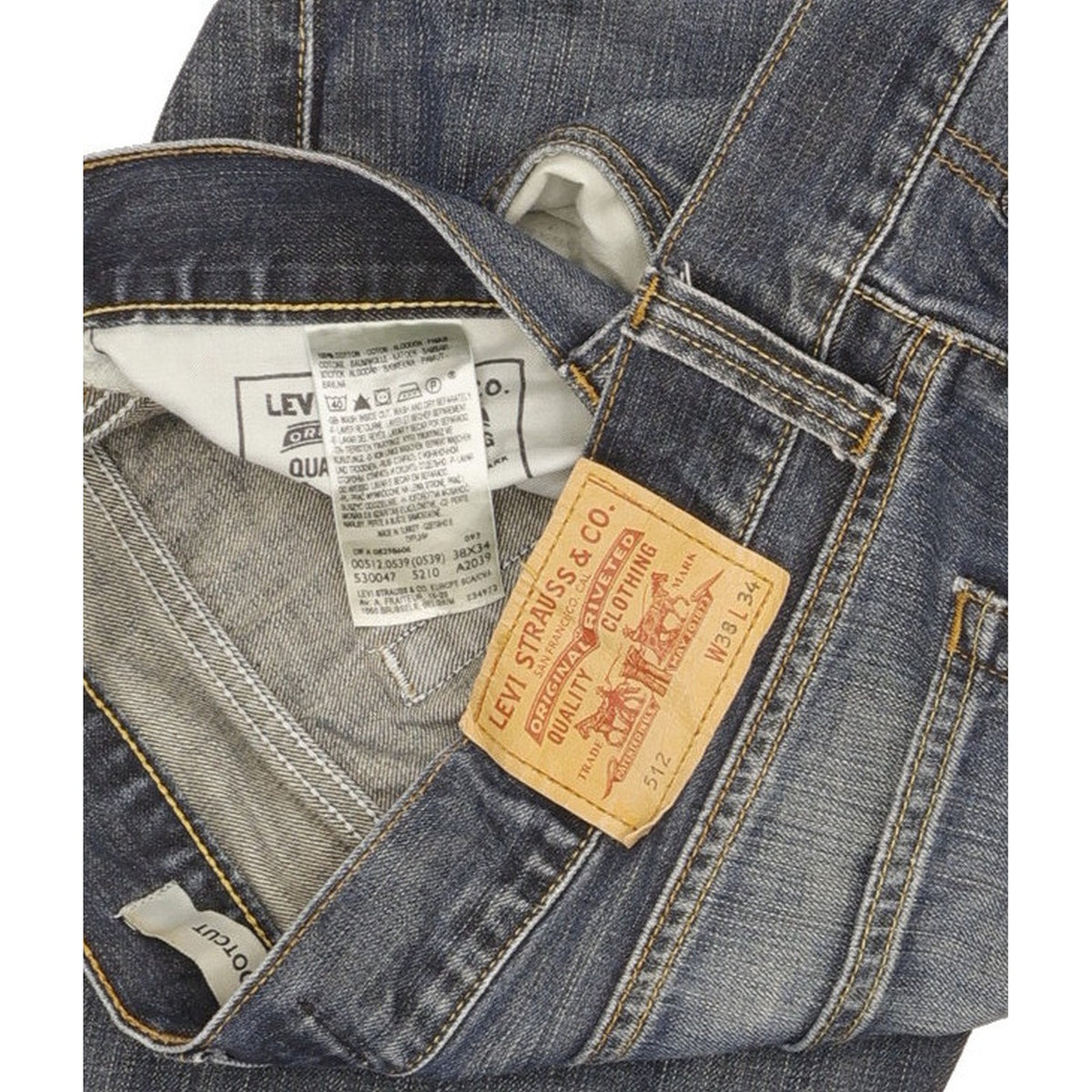 Levi's 512 Men Blue Bootcut Slim Jeans W38 L34