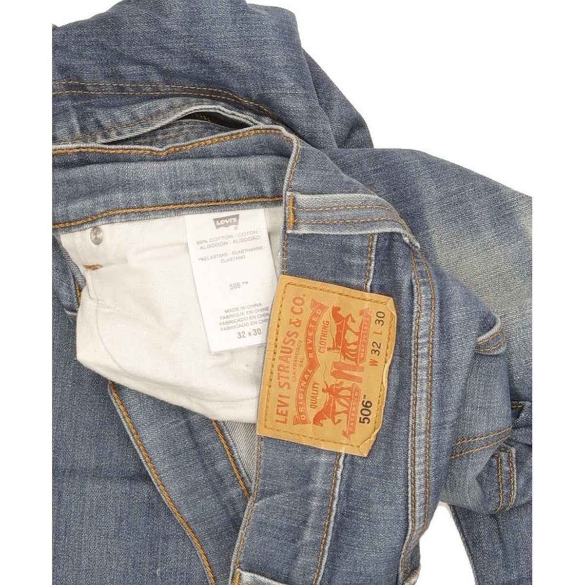 Levi's 506 Men Blue Straight Regular Stretch Jeans W32 L28