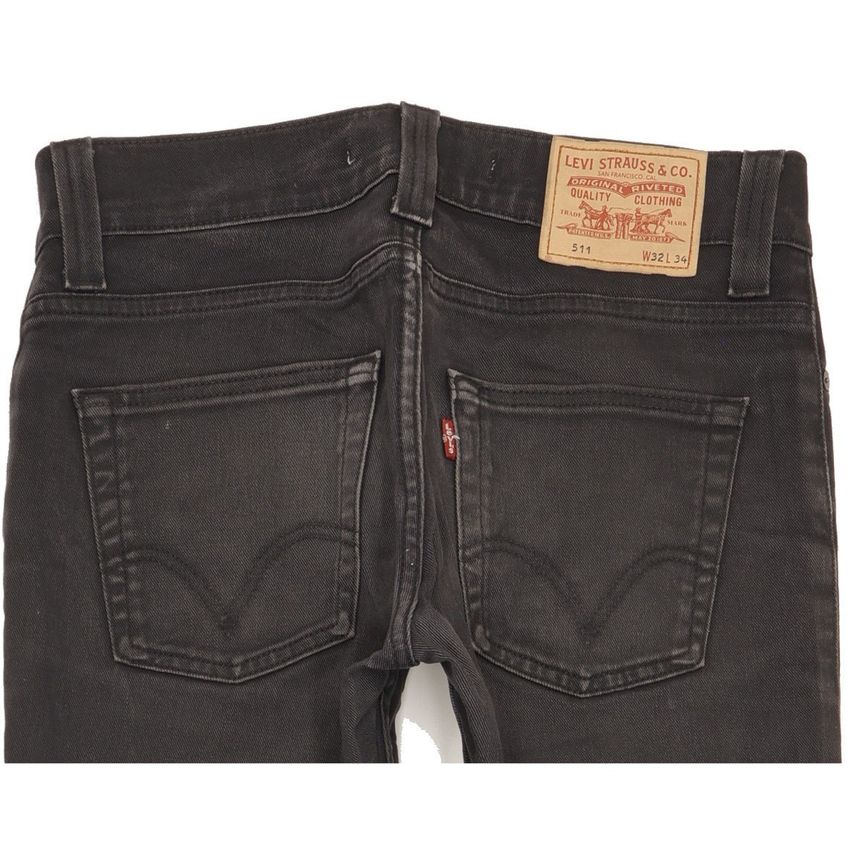 Levi's 511 Men Black Straight Slim Stretch Jeans W32 L34