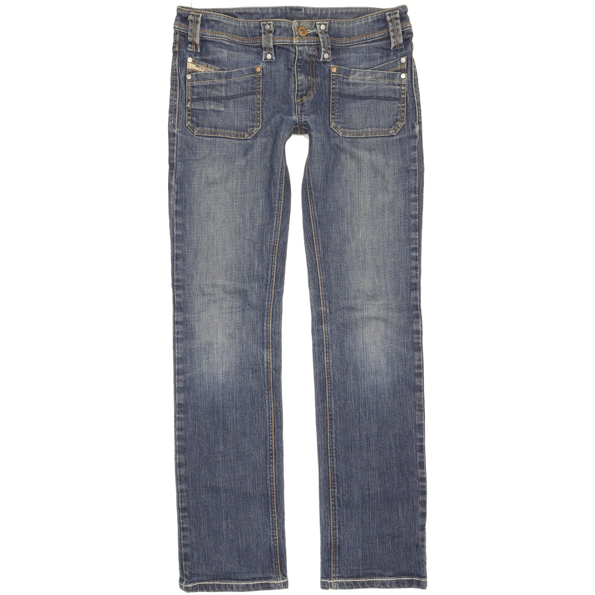 Diesel Keate Women Blue Straight Slim Stretch Jeans W29 L31