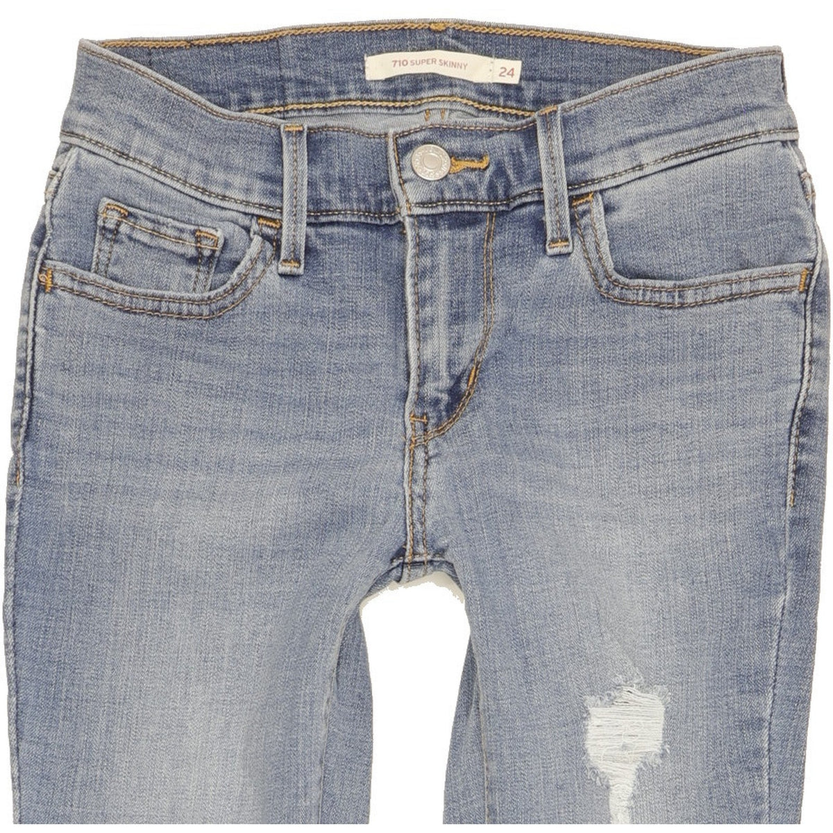 Levi's 710 Super Women Blue Skinny Slim Stretch Jeans W24 L28