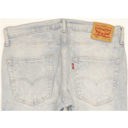 Levi's 502 Men Blue Tapered Regular Stretch Jeans W33 L32