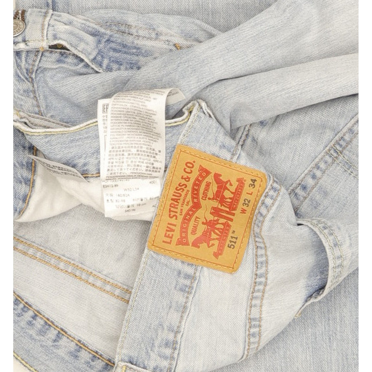 Levi's 511 Men Blue Straight Slim Jeans W32 L34