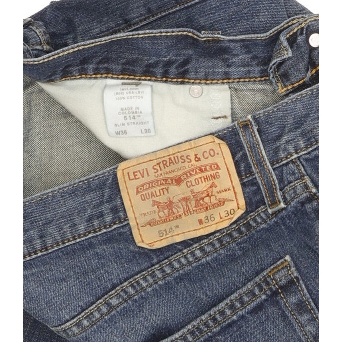 Levi's 514 Men Blue Straight Slim Jeans W36 L30