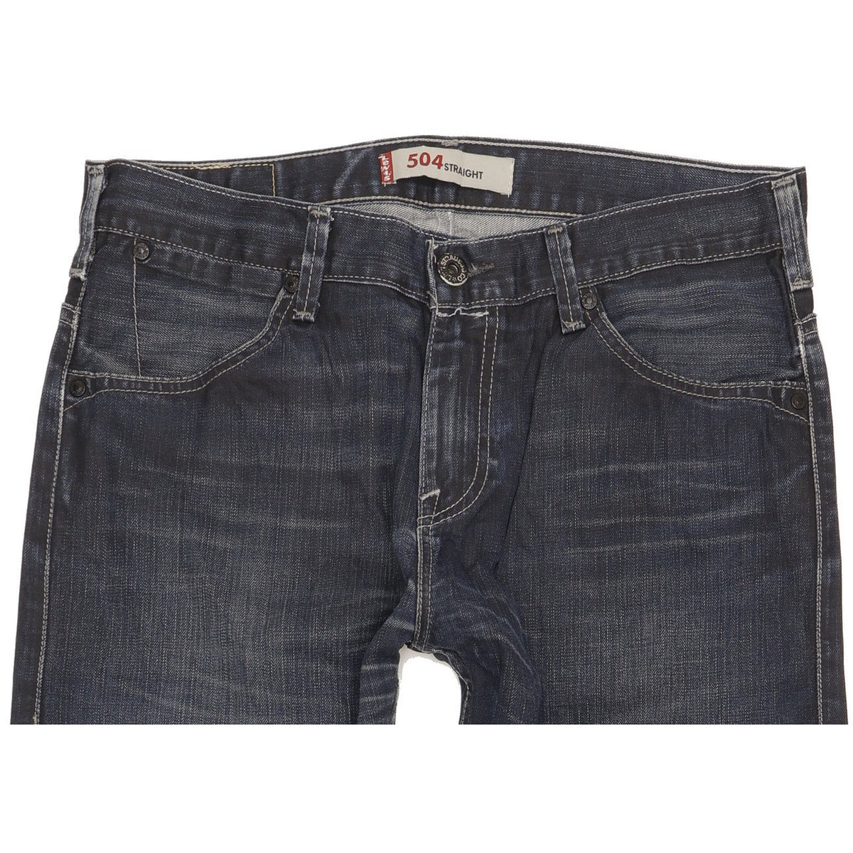 Levi's 504 Men Navy Straight Regular Jeans W33 L28