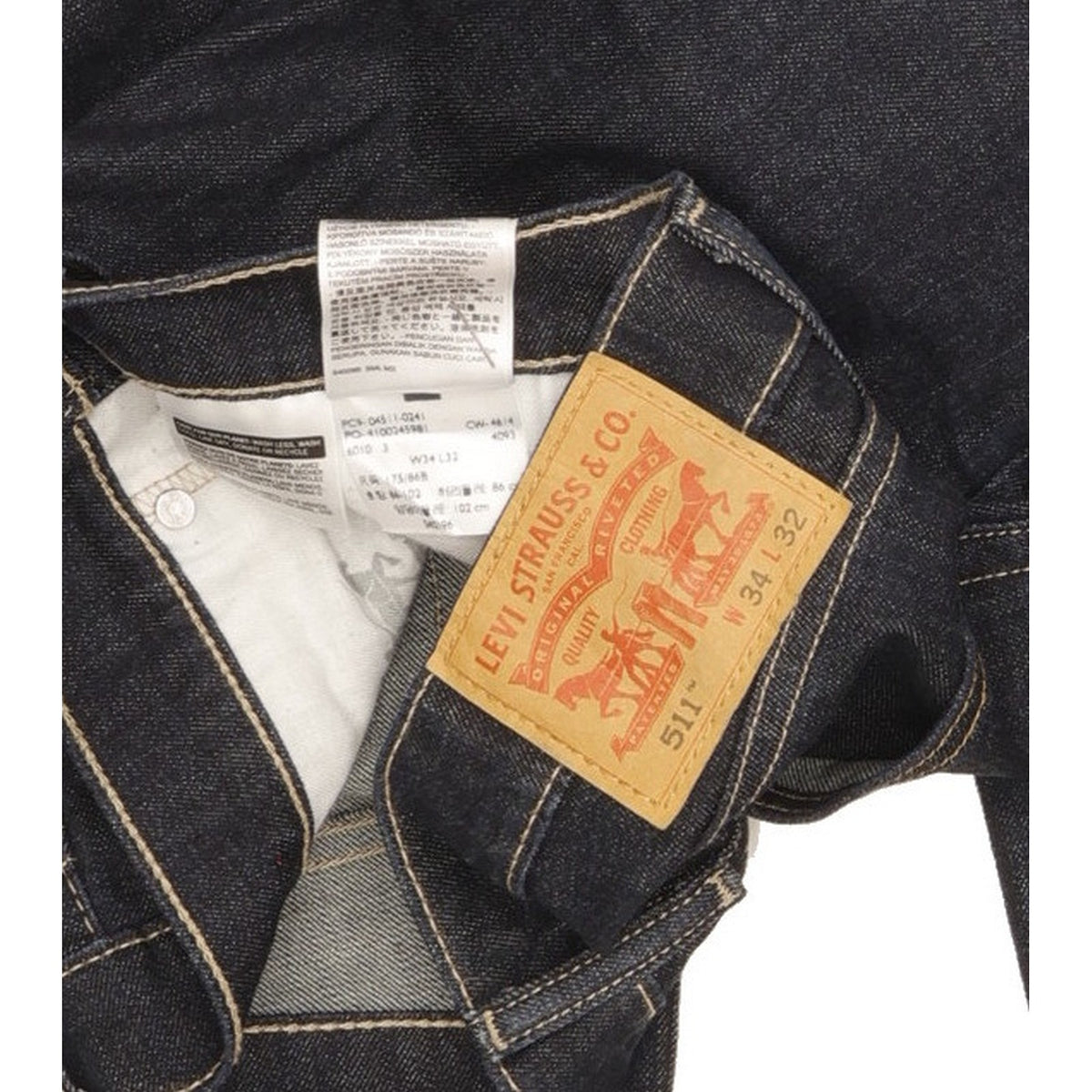 Levi's 511 Men Navy Straight Slim Stretch Jeans W34 L31