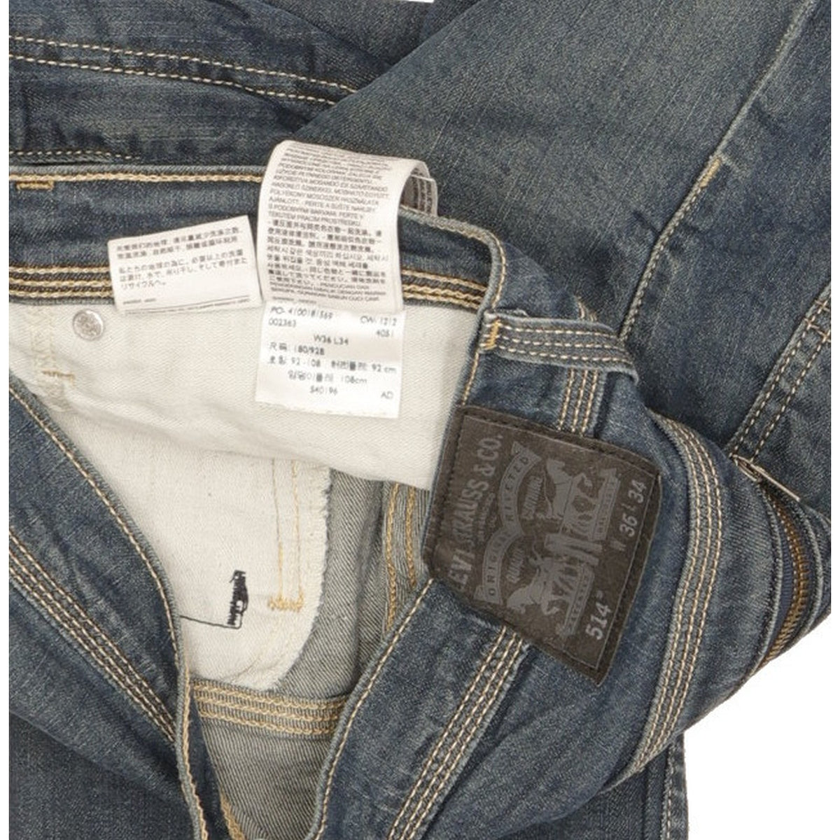 Levi's 514 Men Blue Straight Slim Jeans W36 L33