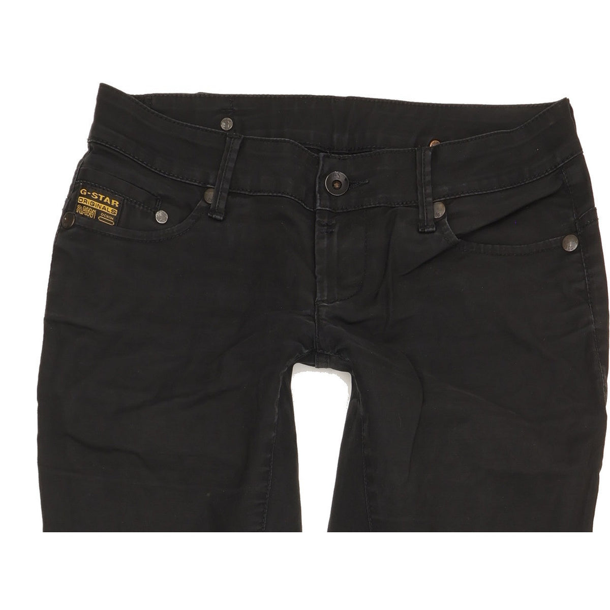 G-Star Midge Women Black Straight Slim Stretch Jeans W26 L34
