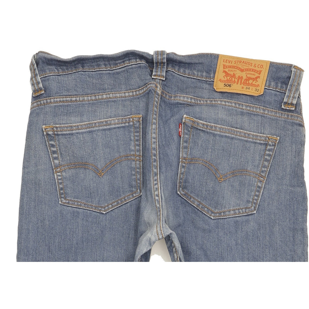 Levi's 506 Men Blue Straight Regular Stretch Jeans W34 L30