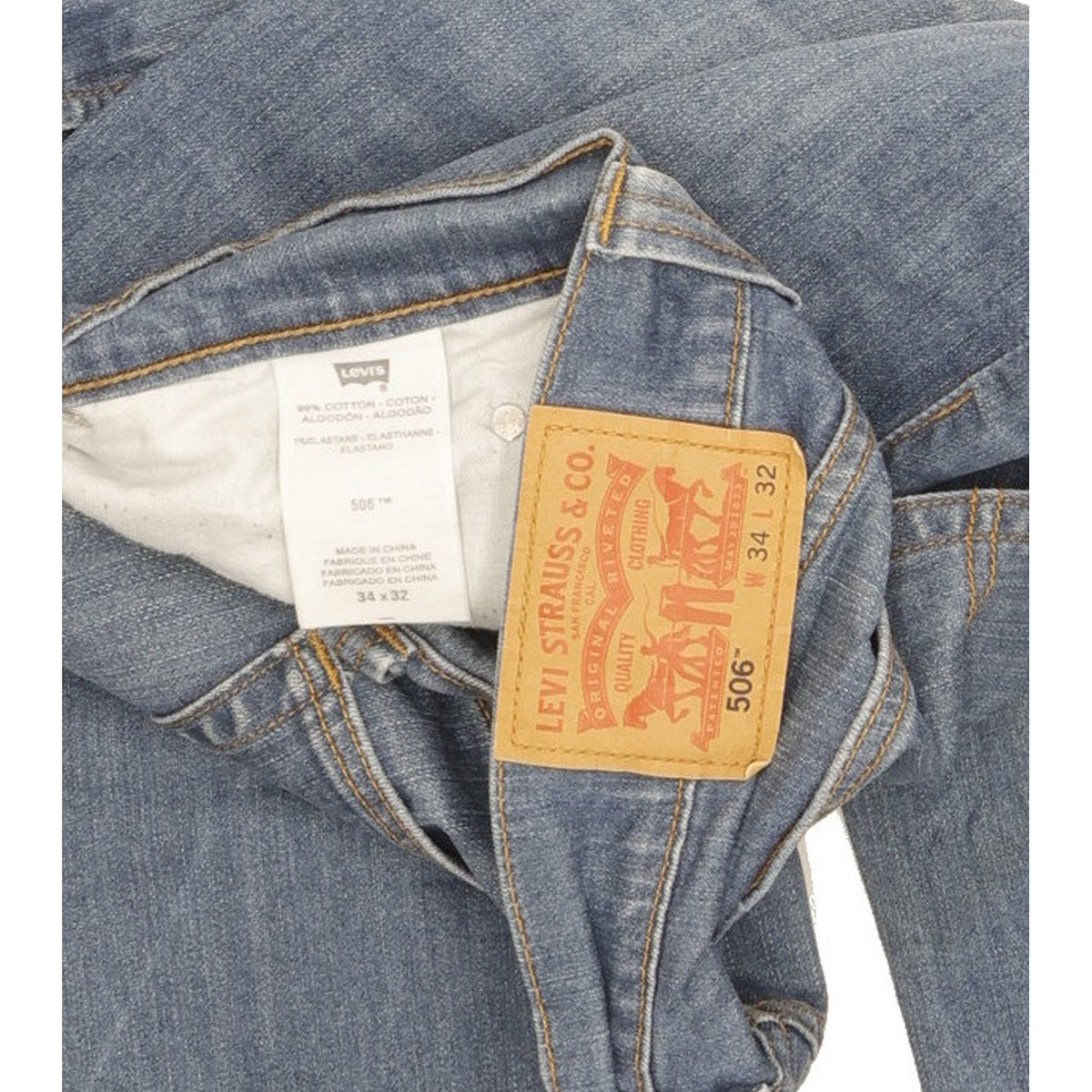 Levi's 506 Men Blue Straight Regular Stretch Jeans W34 L30