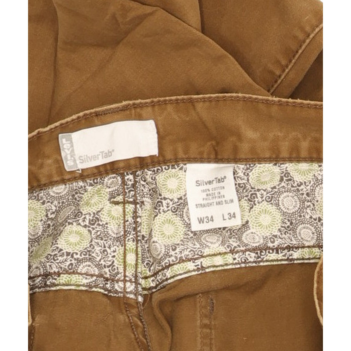 Levi's Men Brown Straight Slim Jeans W34 L34