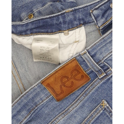 Lee Malone Men Blue Skinny Slim Stretch Jeans W34 L32