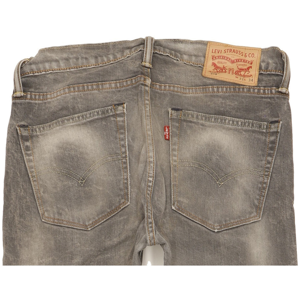 Levi's 510 Men Grey Skinny Slim Stretch Jeans W31 L32