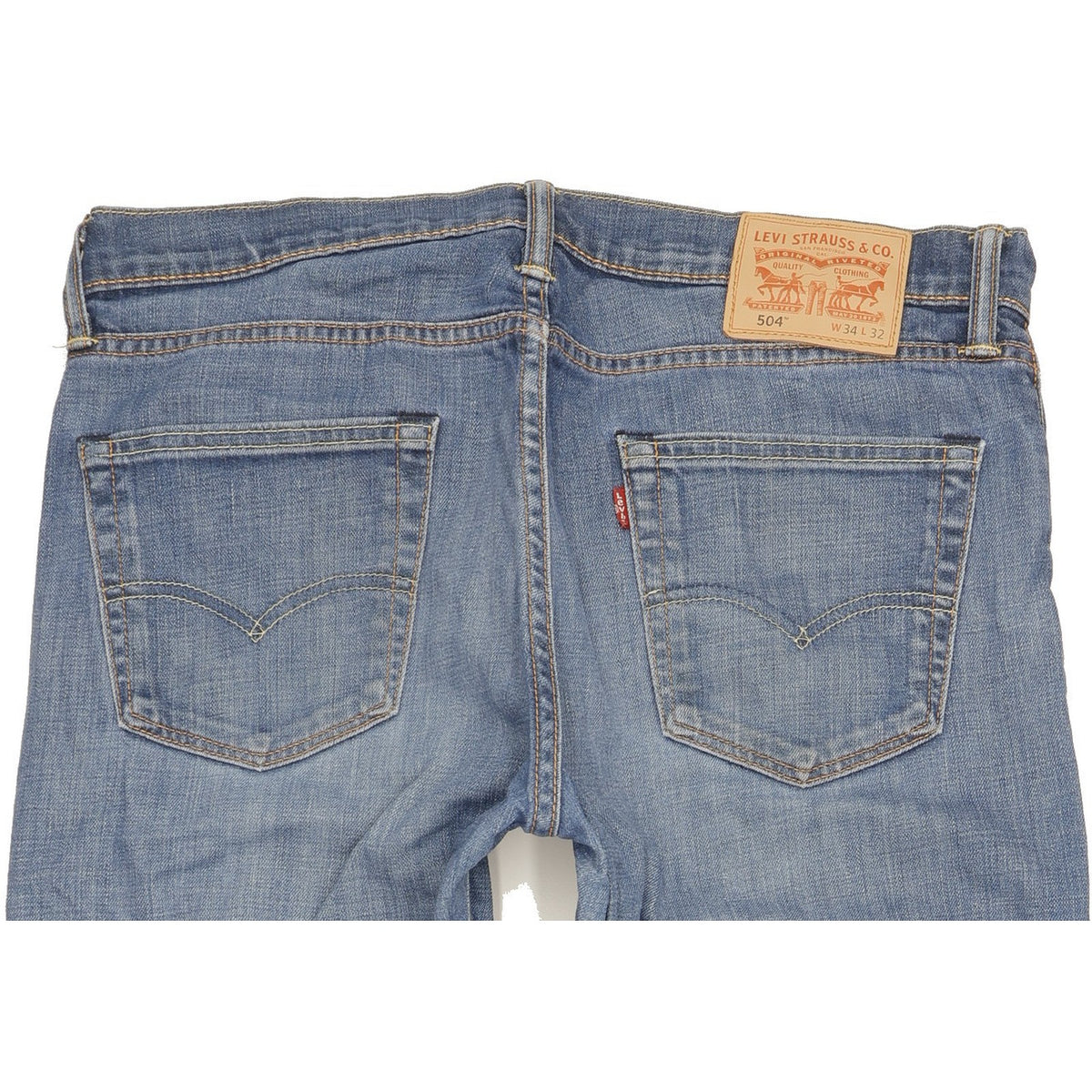 Levi's 504 Men Blue Straight Regular Stretch Jeans W34 L32