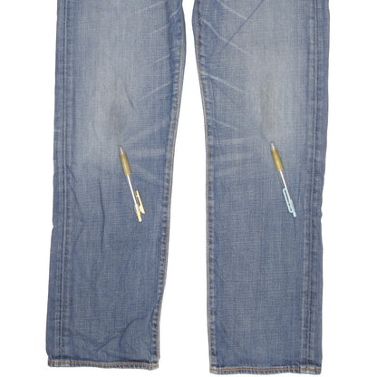 Levi's 504 Men Blue Straight Regular Stretch Jeans W34 L32