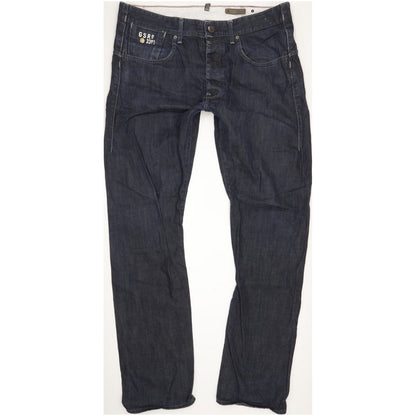 G-Star Structor Men Navy Straight Slim Jeans W36 L33