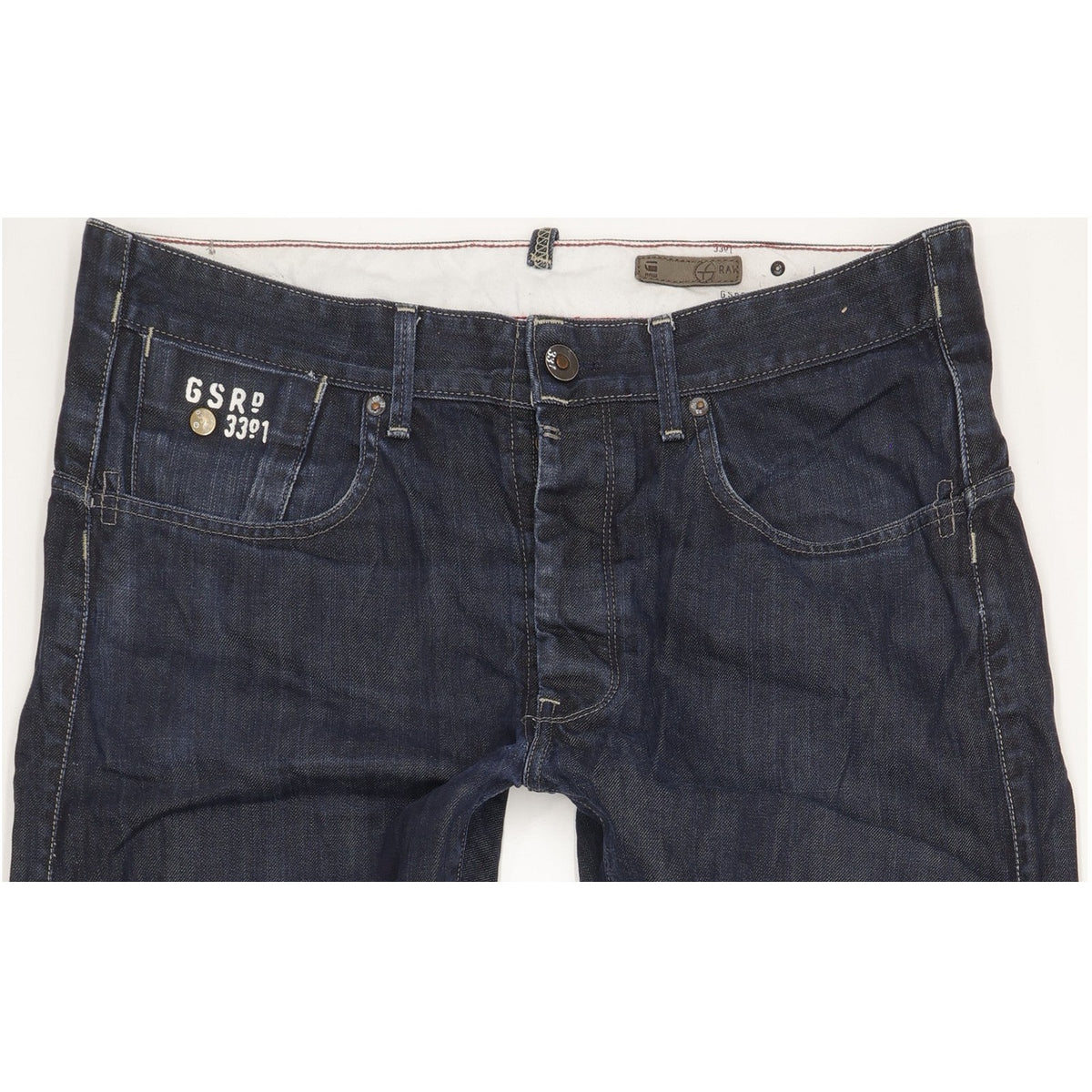 G-Star Structor Men Navy Straight Slim Jeans W36 L33