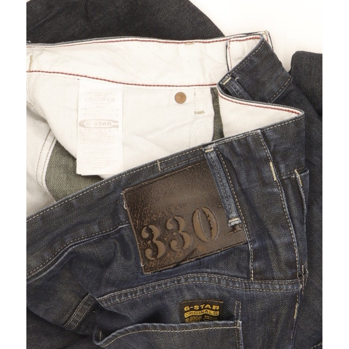 G-Star Structor Men Navy Straight Slim Jeans W36 L33