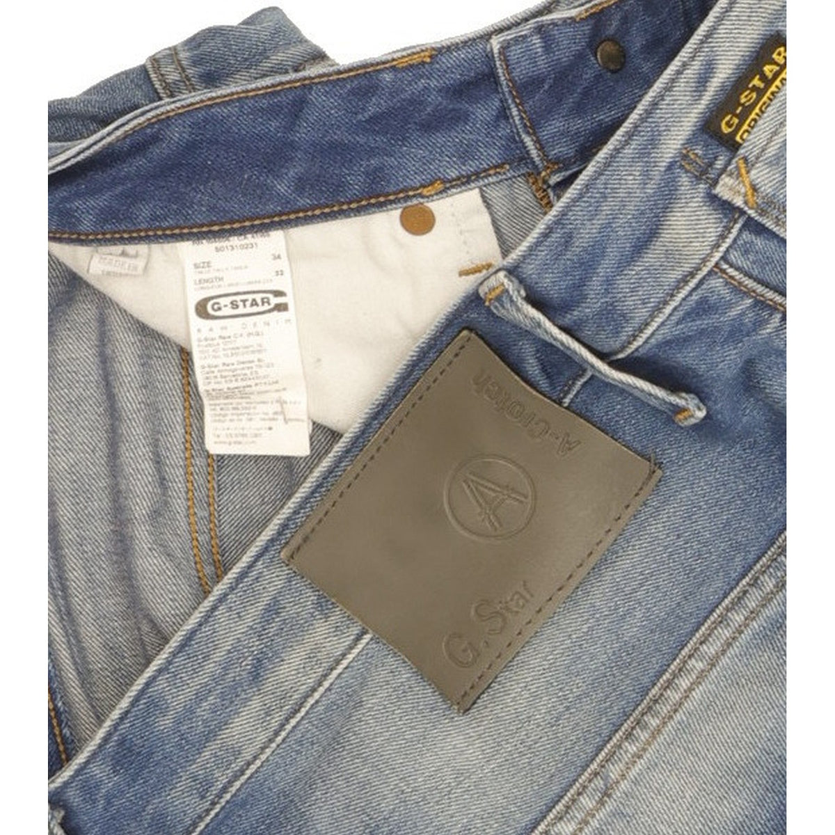 G-Star A Crotch Men Blue Tapered Slim Jeans W34 L32