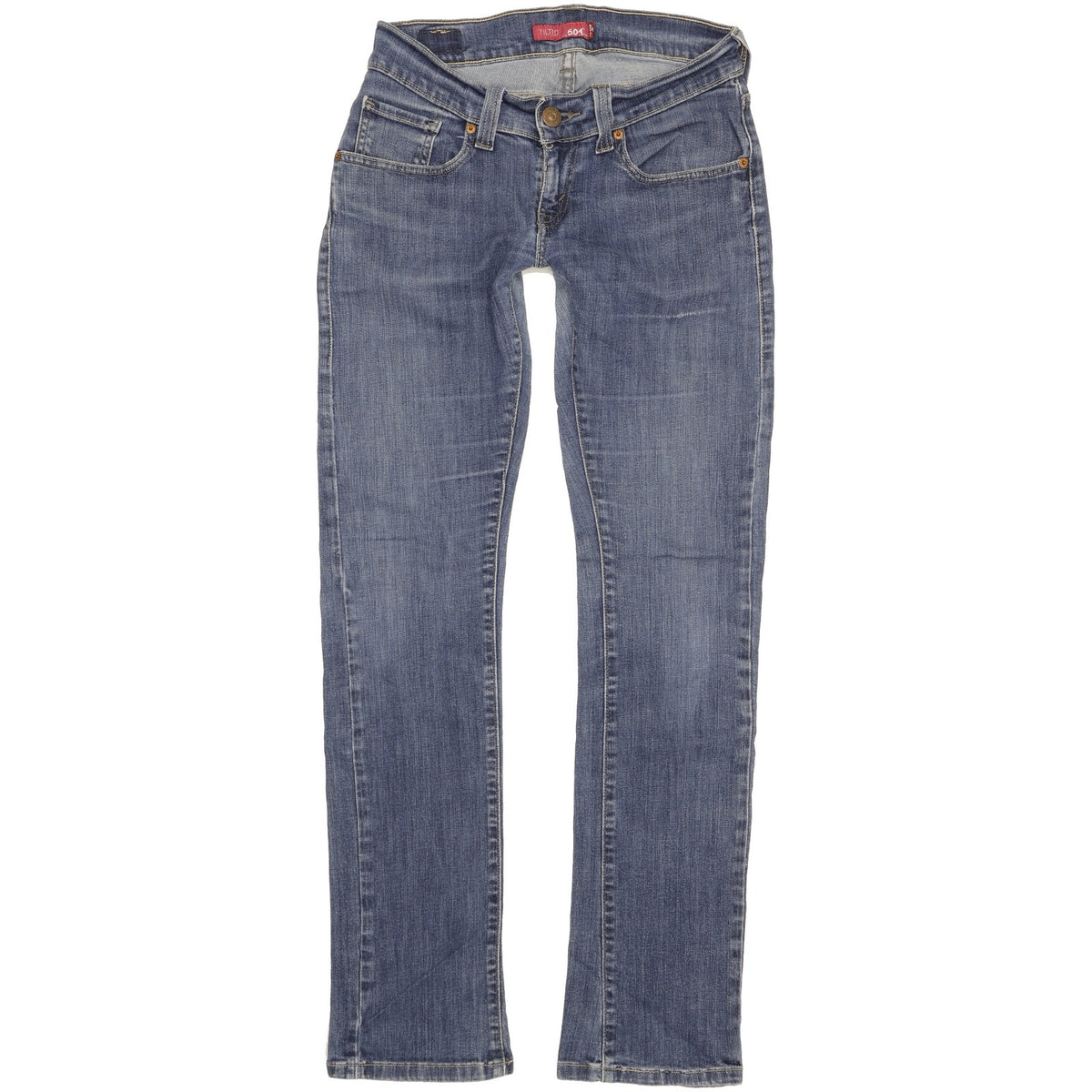 Levi's 504 Women Blue Straight Slim Stretch Jeans W28 L34