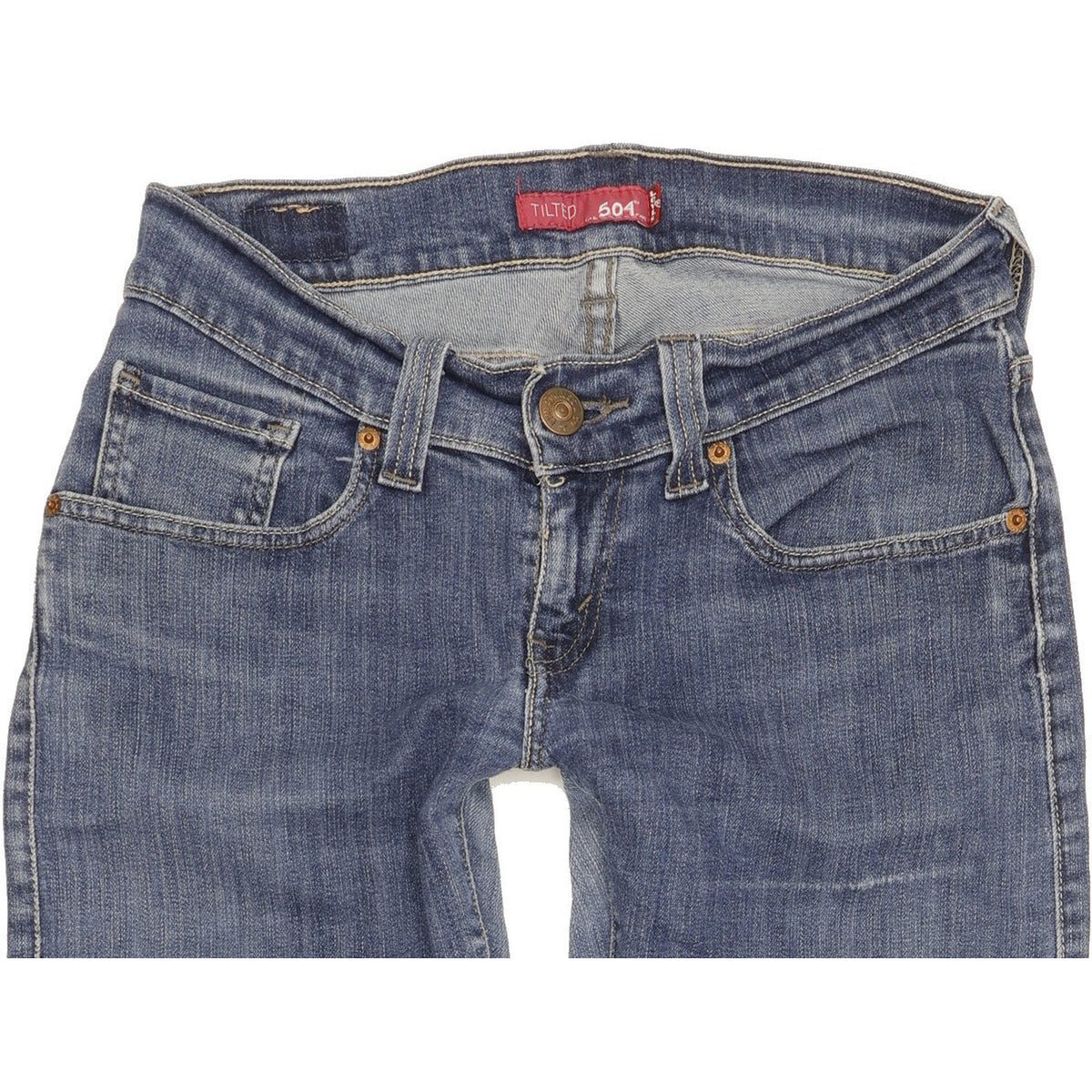 Levi's 504 Women Blue Straight Slim Stretch Jeans W28 L34