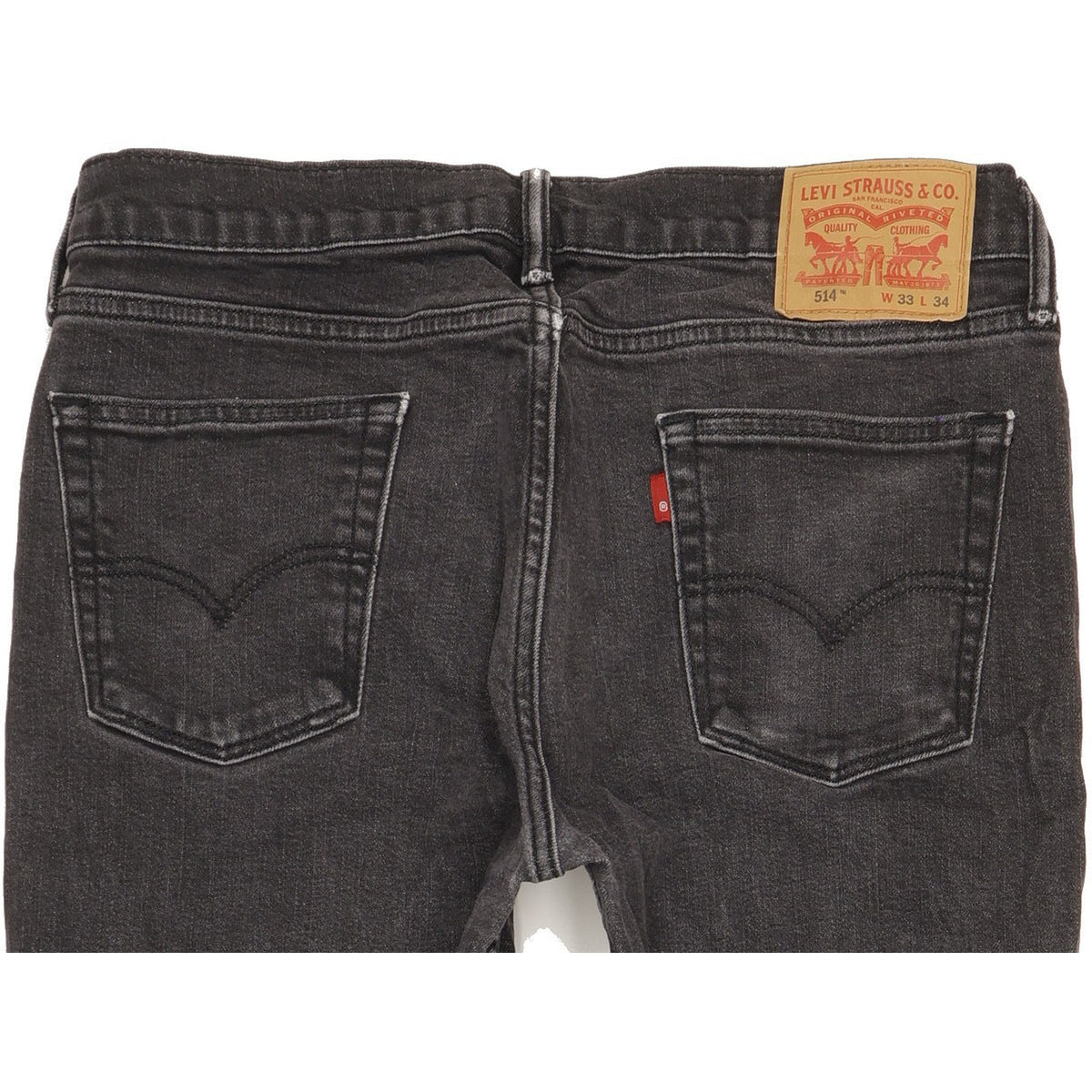 Levi's 514 Men Black Straight Slim Stretch Jeans W33 L33