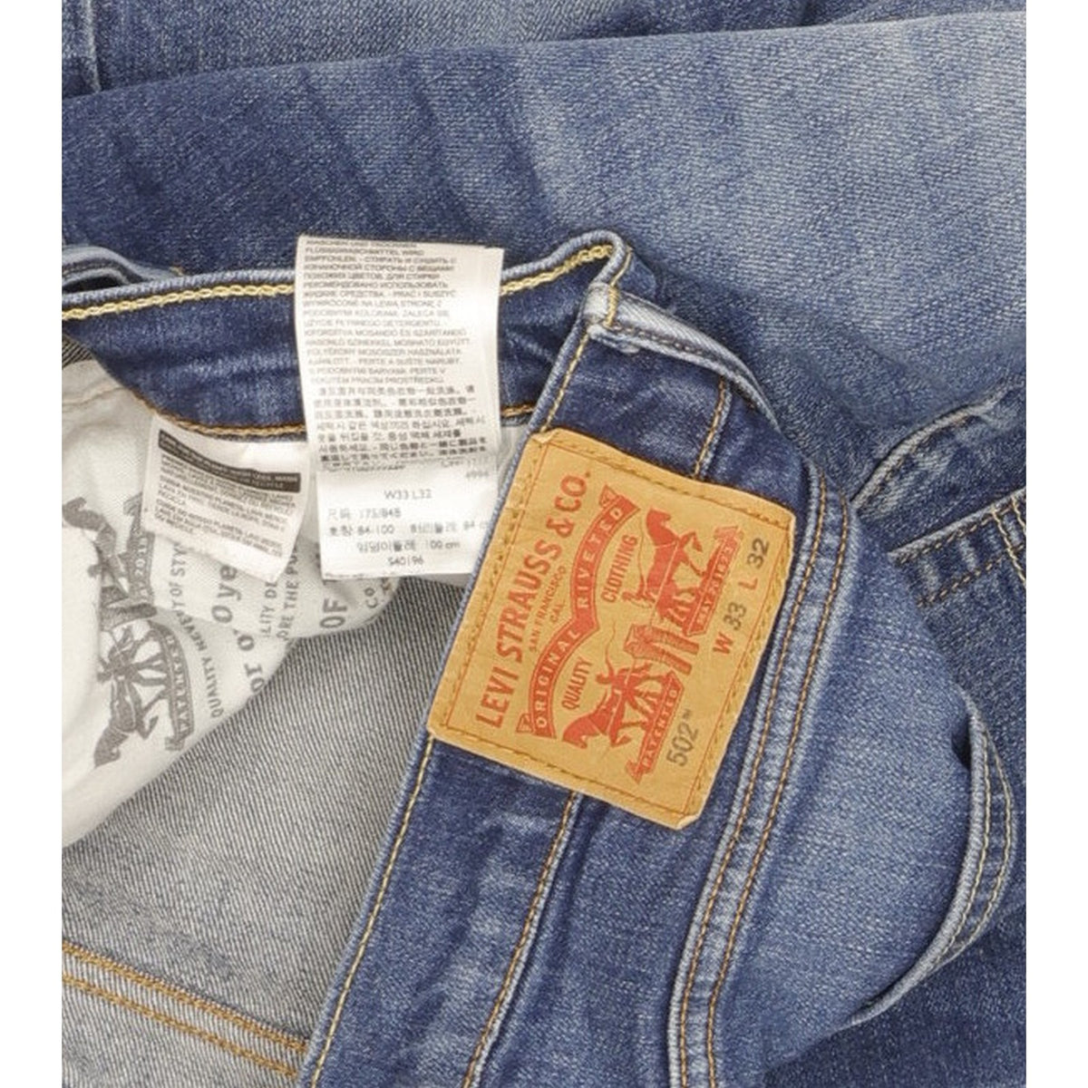 Levi's 502 Men Blue Tapered Regular Stretch Jeans W33 L29
