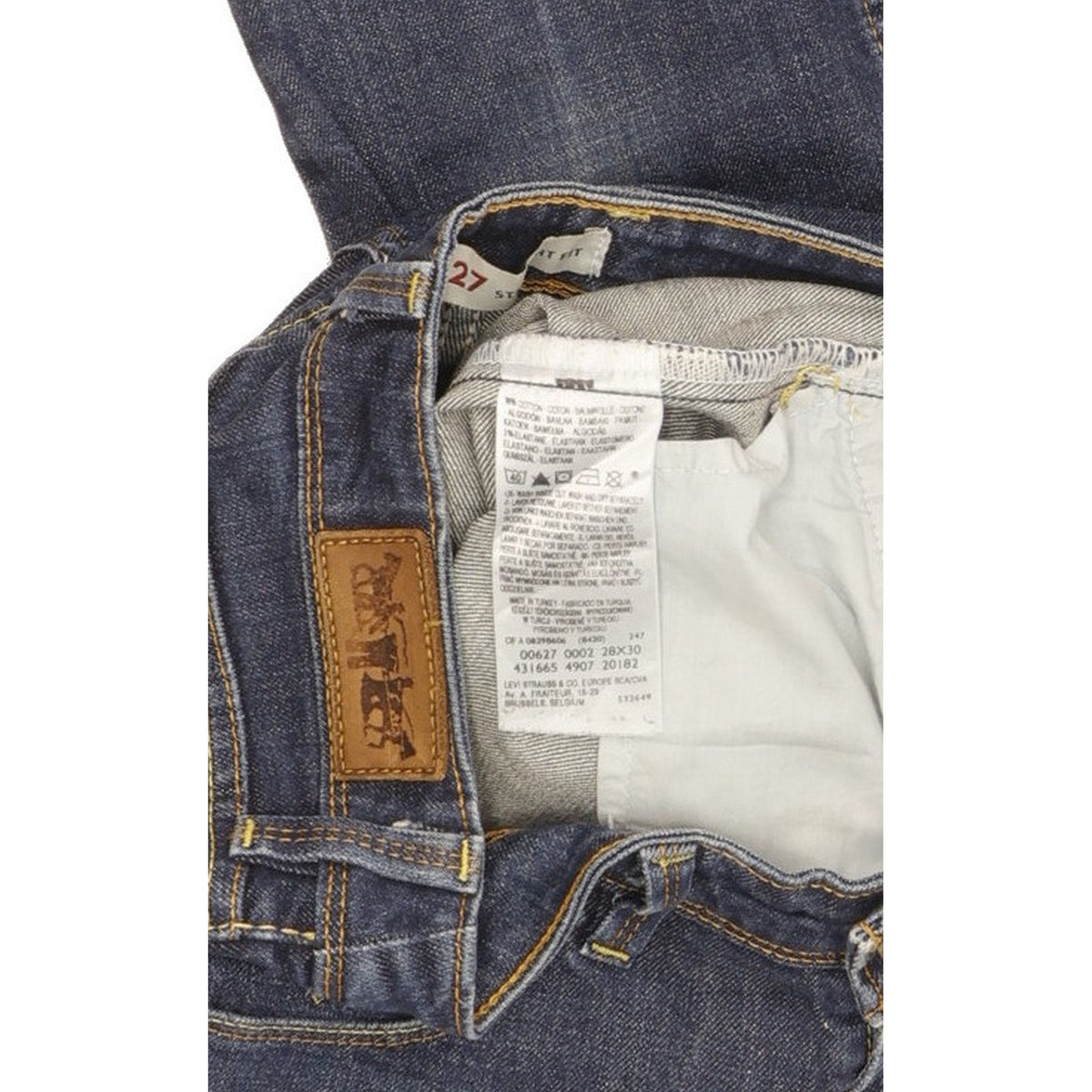 Levi's 627 Women Blue Straight Slim Stretch Jeans W28 L29