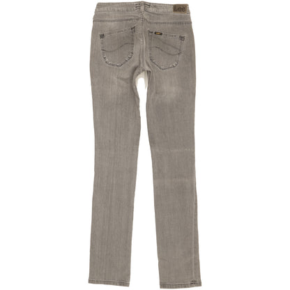 Lee Women Grey Straight Slim Stretch Jeans W26 L33