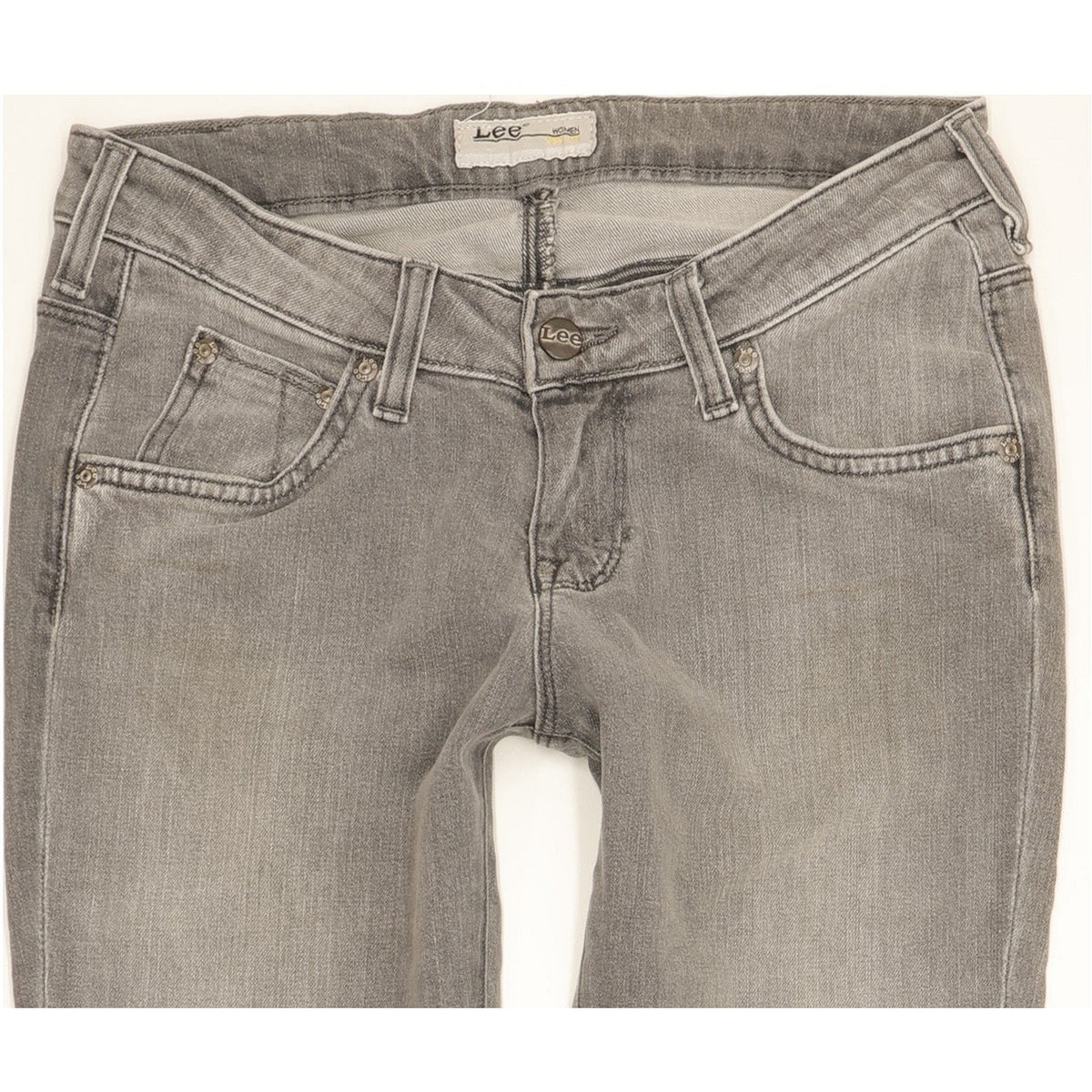 Lee Women Grey Straight Slim Stretch Jeans W26 L33