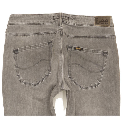 Lee Women Grey Straight Slim Stretch Jeans W26 L33