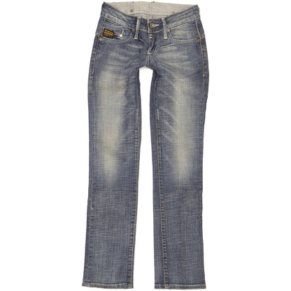 G-Star Midge Women Blue Straight Slim Stretch Jeans W25 L30