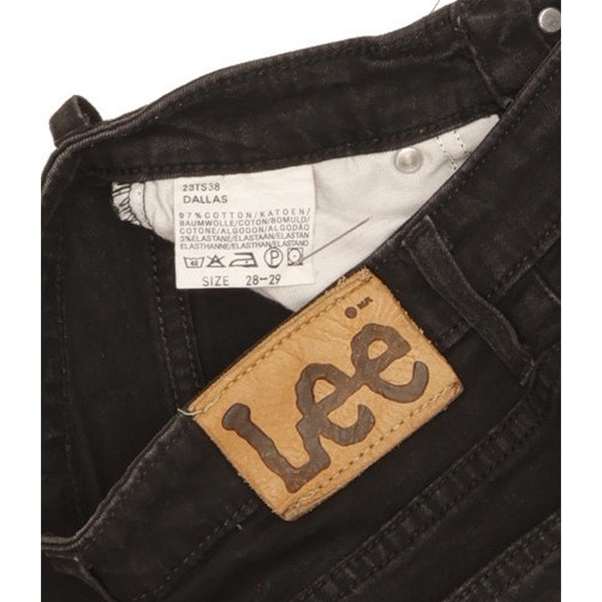 Lee Dallas Men Black Straight Regular Stretch Jeans W27 L28