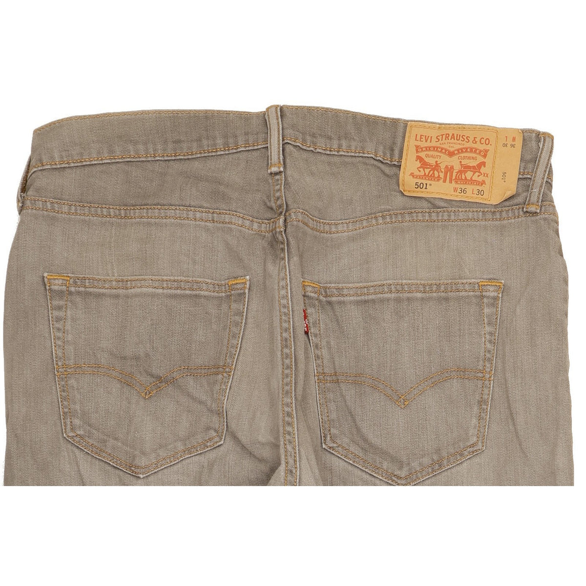Levi's 501 Men Grey Straight Regular Stretch Jeans W36 L29