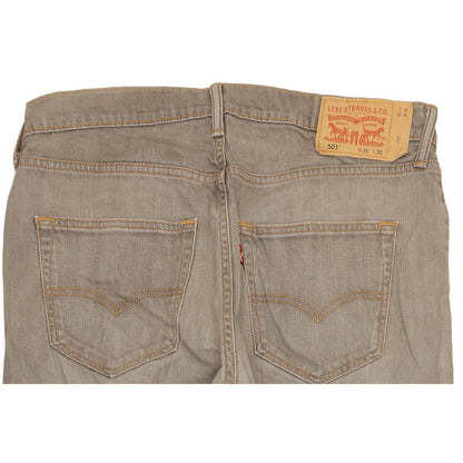 Levi's 501 Men Grey Straight Regular Stretch Jeans W36 L29