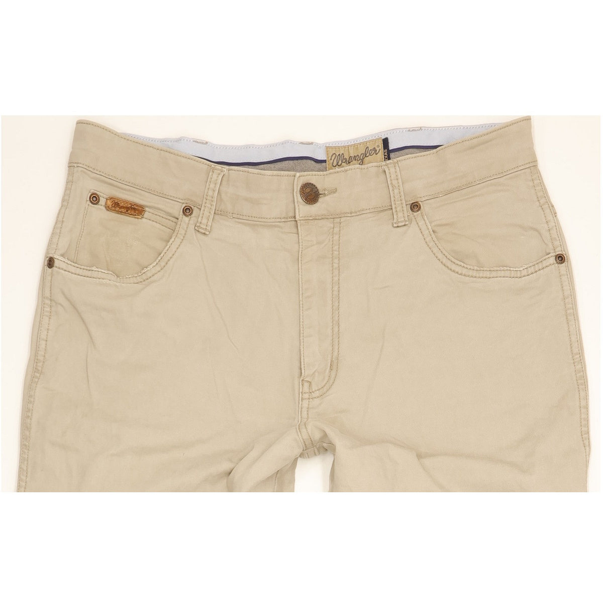 Wrangler Texas Men Beige Straight Regular Stretch Jeans W33 L35