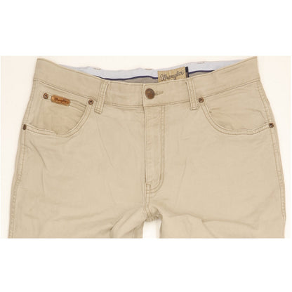 Wrangler Texas Men Beige Straight Regular Stretch Jeans W33 L35