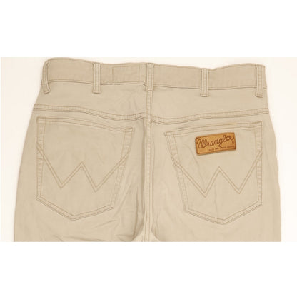 Wrangler Texas Men Beige Straight Regular Stretch Jeans W33 L35