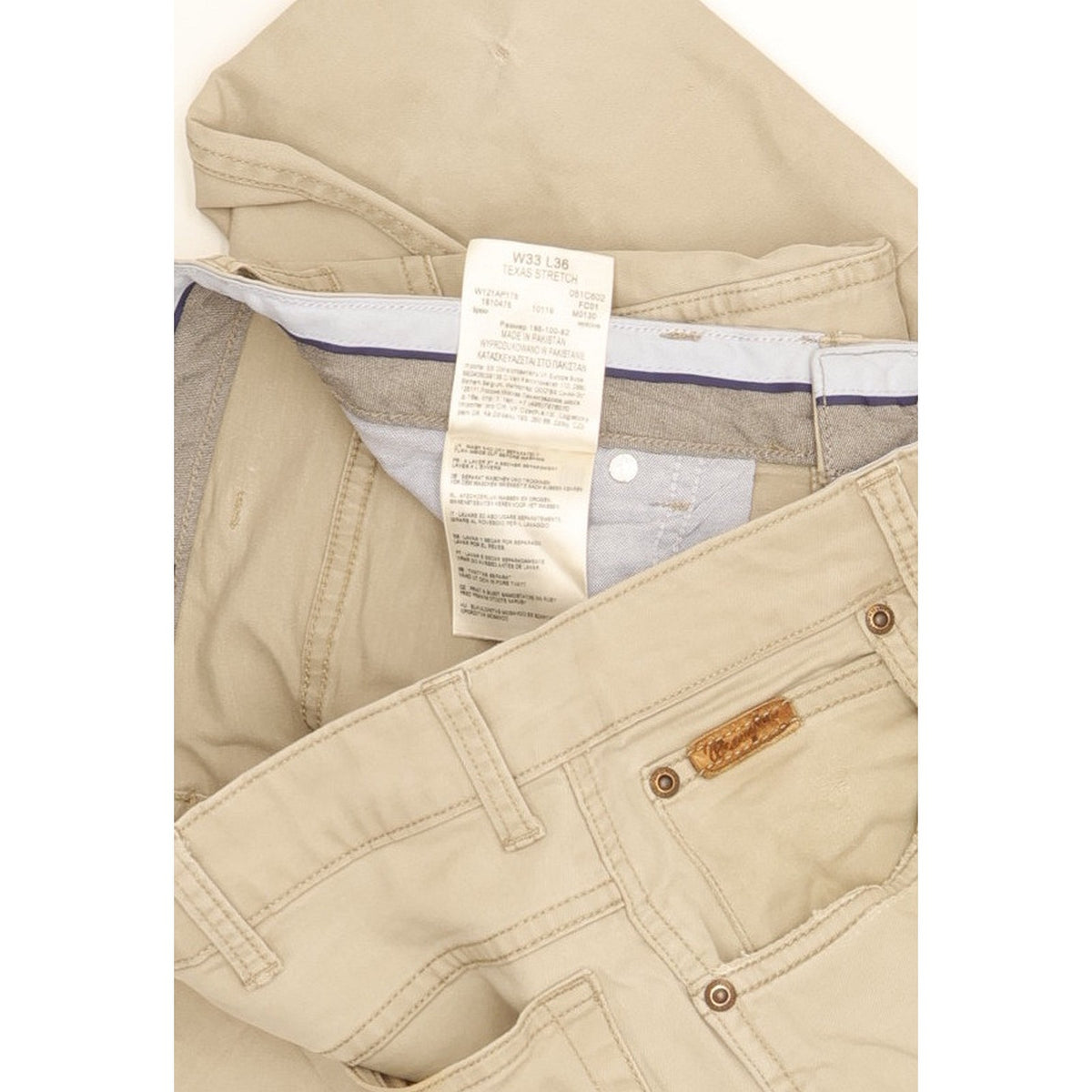 Wrangler Texas Men Beige Straight Regular Stretch Jeans W33 L35