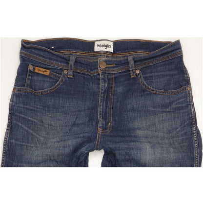 Wrangler Texas Men Blue Straight Regular Stretch Jeans W33 L34