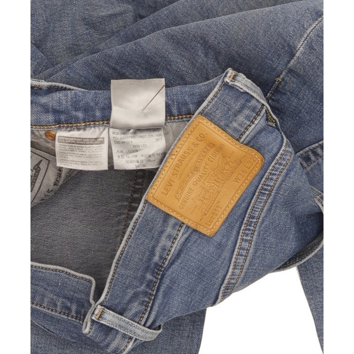 Levi's 511 Men Blue Straight Slim Stretch Jeans W36 L32